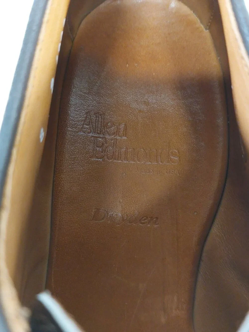 Allen Edmond Dryden Brogue Oxford Shoes Mens Size 8 D, Cap Toe, Brown Leather
